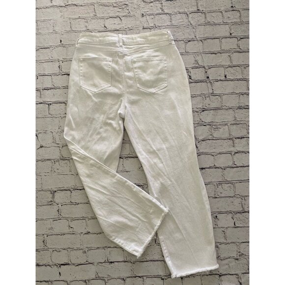 Vintage 1990s Sincerely Jules High Rise Kick Bell Crop Mom White Jeans Sz 30/24 - Picture 15 of 15